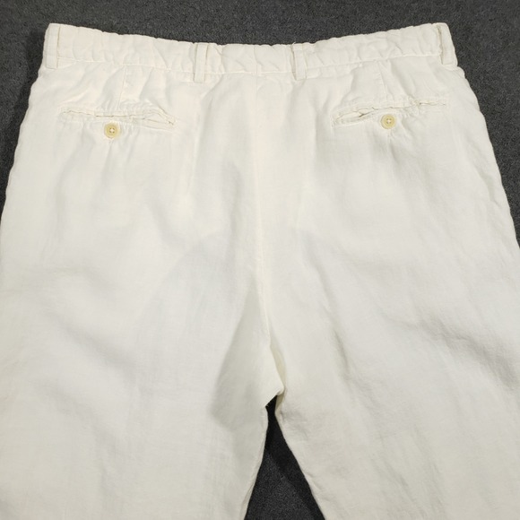 Polo Ralph Lauren Linen Pants Mens 36 White Flat Front Made in Italy 32" Inseam - Picture 5 of 12
